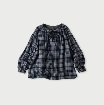 45R 복슬복슬 이중직 셔링 블라우스 (인디고)