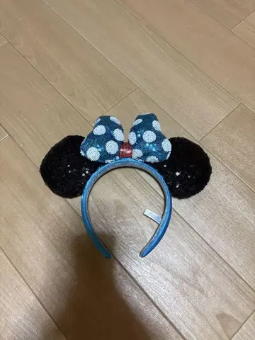 미키 귀 도트 리본 머리띠