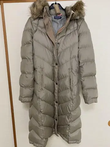 Polo Jeans Company 후드 부착 다운 롱 코트 M