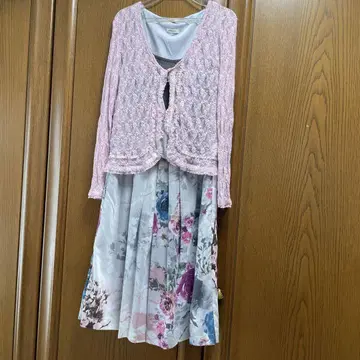 IKUKO 이쿠코 꽃무늬 레이스 셋업 (핑크)