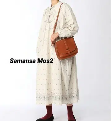 W6 사만사 모스2 모티브 꽃무늬 원피스 아이보리