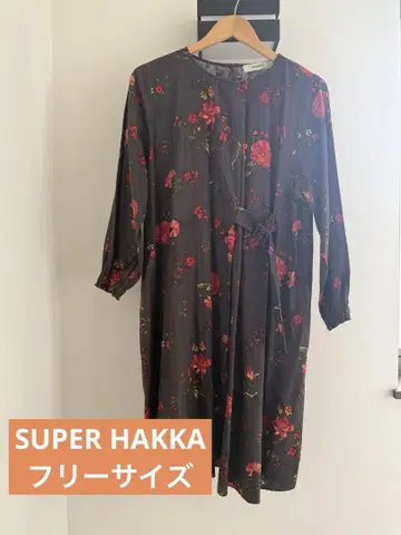 SUPER HAKKA 플라워 프린트 긴팔 원피스