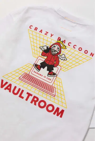 vaultroom x 달마이즈갓 자수 로고 T셔츠 화이트 L 사이즈