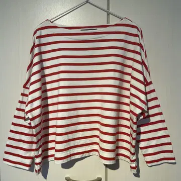 PETIT BATEAU 빨흰 스트라이프 긴팔 T셔츠 M