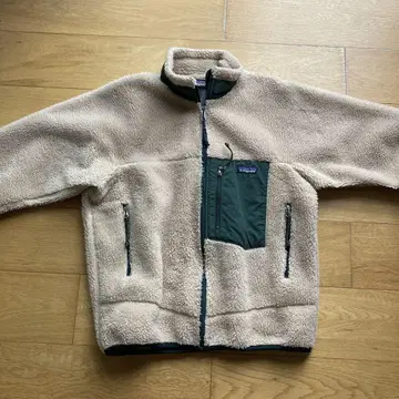 patagonia 플리스 자켓 M 베이지/그린