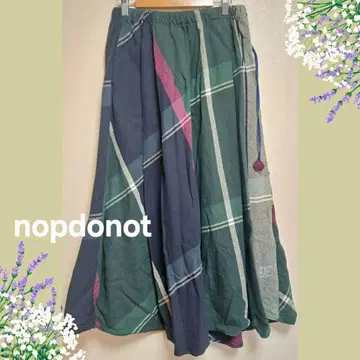 [ nop do not ] 빅 체크 A라인 플레어 스커트 가을 나츄란