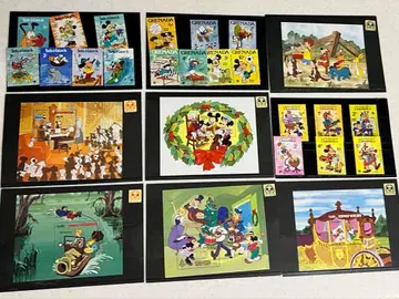 디즈니 미키마우스 크리스마스 해외 우표 시트 9세트