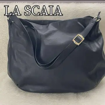 LA SCAIA 토트백 원 핸들 토트 가죽 A4 블랙 천연 가죽