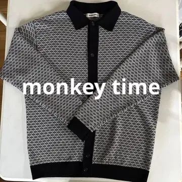 [ monkey time ] 몽키타임 올 패턴 니트 남성용 가디건 L