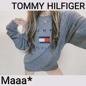 정말 귀여운 TOMMY HILFIGER 자수 로고 맨투맨 트레이닝복