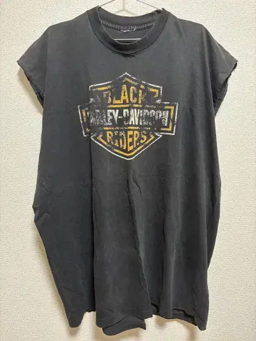Harley-Davidson 데미지 블랙 T 슬리브리스 금 부족 SALE