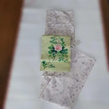 여름용 세탁 가능한 꽃무늬 코몬 기모노와 오비 2개 세트