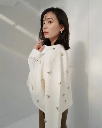 anuans 비쥬 니트 자켓 아이보리