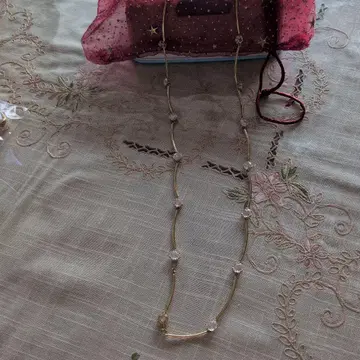 별 모양 크리스탈 비즈 롱 목걸이