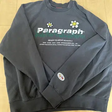 Paragraph 꽃 자수 맨투맨 차콜 그레이 FREE