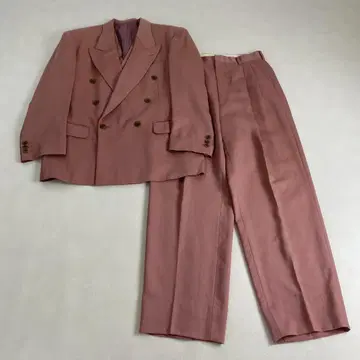 수트 셋업 3피스 레어 컬러 더블 울 혼방 핑크 M L 상당