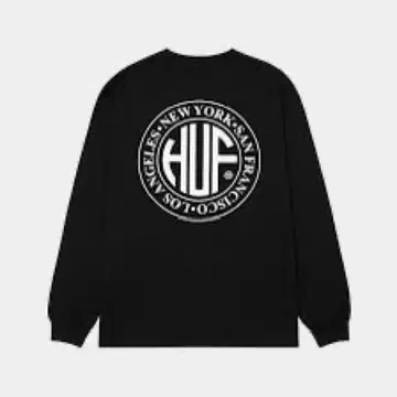 HUF (하프) 블랙 롱티 긴팔 셔츠 REGIONAL LS TEE