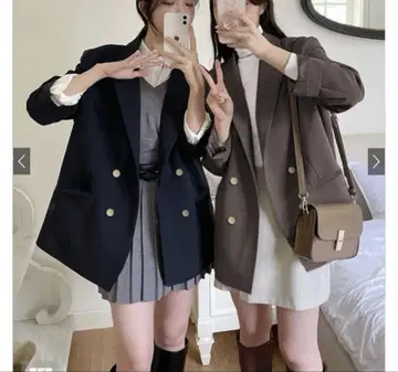GRL 그레일 더블 버튼 테일러드 자켓 al275 브라운