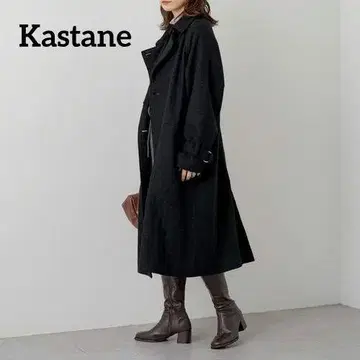 W8 Kastane 울 혼방 하이넥 롱 코트 size 2