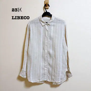 23구 LIBECO 베이직 셔츠 38 린넨 100% 스트라이프