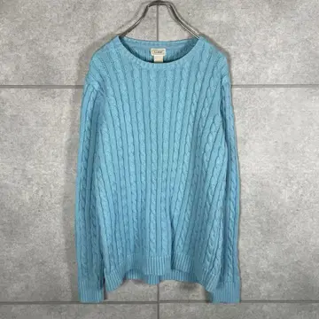 L.L.Bean 니트 케이블 짜임 입체 샤베트 컬러 00s 좋은 배색