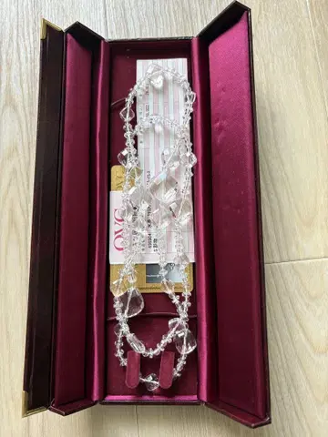 QVC 수정 롱 목걸이 496904