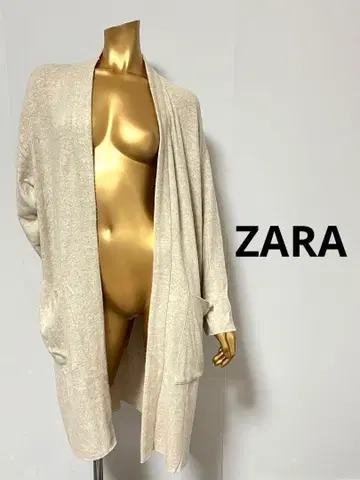 [ 2294 ] ZARA 니트 롱 가디건 베이지
