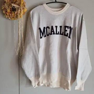 MCALLEN 로고 긴팔 스웨터 아이보리