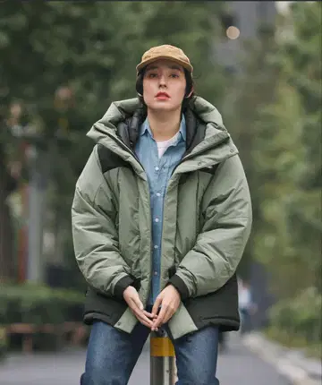 FIRST DOWN 퍼스트다운 별주 패널 숏다운 올리브 M
