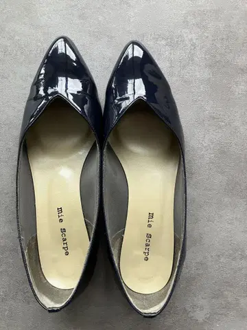 miescarpe 네이비 에나멜 스틸레토 힐 23.5cm