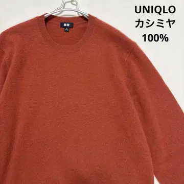 UNIQLO 캐시미어 크루넥 스웨터 오렌지 M 사이즈