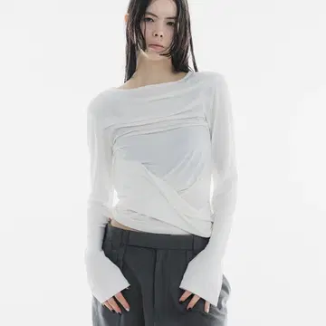 OAF DRAPE SILKY TOP IVORY 긴팔 롱T