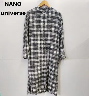 W9 NANO universe 밴드 카라 린넨 셔츠 원피스 린넨 100