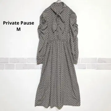 Private Pause 긴팔 롱 원피스 볼륨 소매 브라운 계열 i659