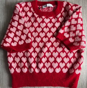 ZARA 자라 자카드 니트 스웨터 하트 미사용 새상품 택 포함