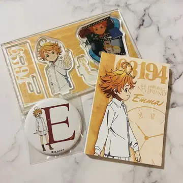 약속의 네버랜드 엠마 캔뱃지 아크릴 스탠드 메모장 3개 세트