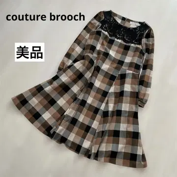 [새상품급] couture brooch 체크 원피스 가을/겨울 롱 긴팔