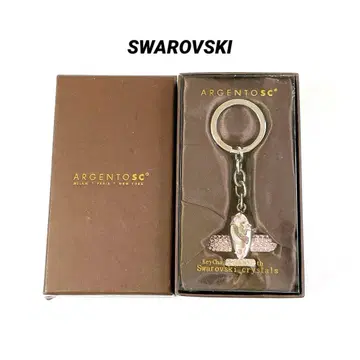 미사용 스와로브스키 크리스탈 ARGENTOSC 키링 비행기