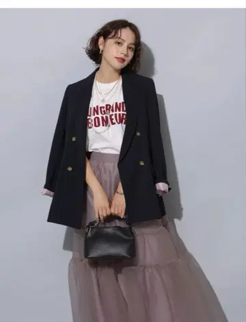 택 포함 새상품 Arpege story W 버튼 테일러드 자켓 S 사이즈