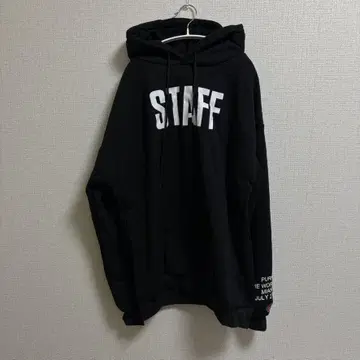 속기모 긴팔 후드티 STAFF 블랙 2XL 캐주얼 후드 다용도 가을/겨울