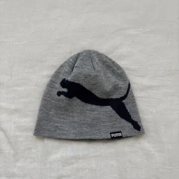 00s 푸마 PUMA 니트 모자 비니 y2k 그레이 빅 로고