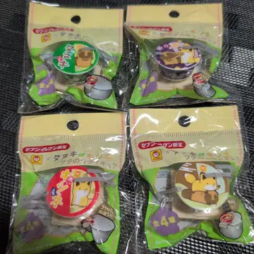 세븐일레븐 한정판 너구리와 여우 뚜껑 피규어 컴플리트 세트