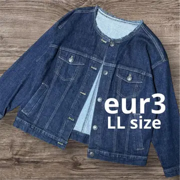 eur3 프린지 옷깃 데님 자켓 LL 사이즈 13 오버 사이즈