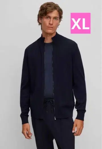 택 포함 미사용 새상품 XL [BOSS] 믹스 스트럭처 디자인 니트