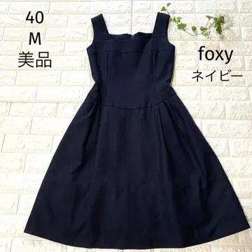 새상품급 foxy 네이비 슬리브리스 A라인 플레어 원피스