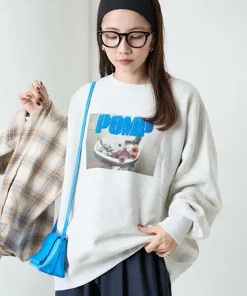 FREAK'S STORE 플라워 사진 x 사가 자수 속기모 맨투맨