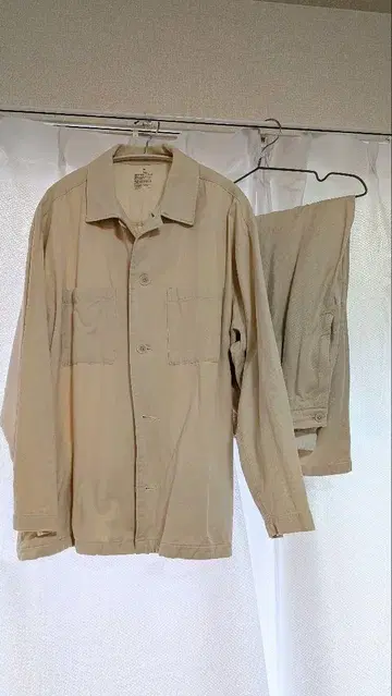 무인양품 나무 열매로 만든 카포크 혼방 셔츠 자켓 셋업 XL