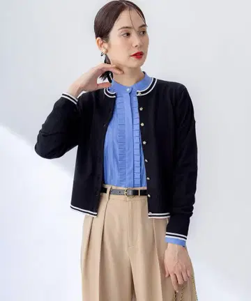 새상품 쿠미쿄쿠 플라워 메탈 니트 가디건