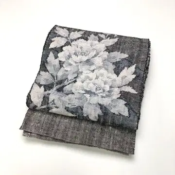 나고야 오비 마와타 쓰무기 꽃무늬 모란 KO-1668