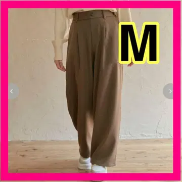 시마무라 choco 턱 커브 팬츠 M 브라운
